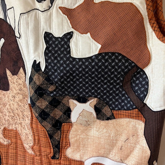 Quilted Cat Vest Women Large Shirley Stephenson Designs Feline Grandma Cottage - Picture 8 of 8